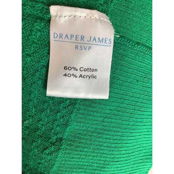 Draper James Green Button-Up Women's Sweater with Puff Sleeves - Picture 5 of 5